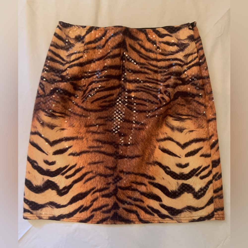 Shimmery Tiger Print Pencil Skirt